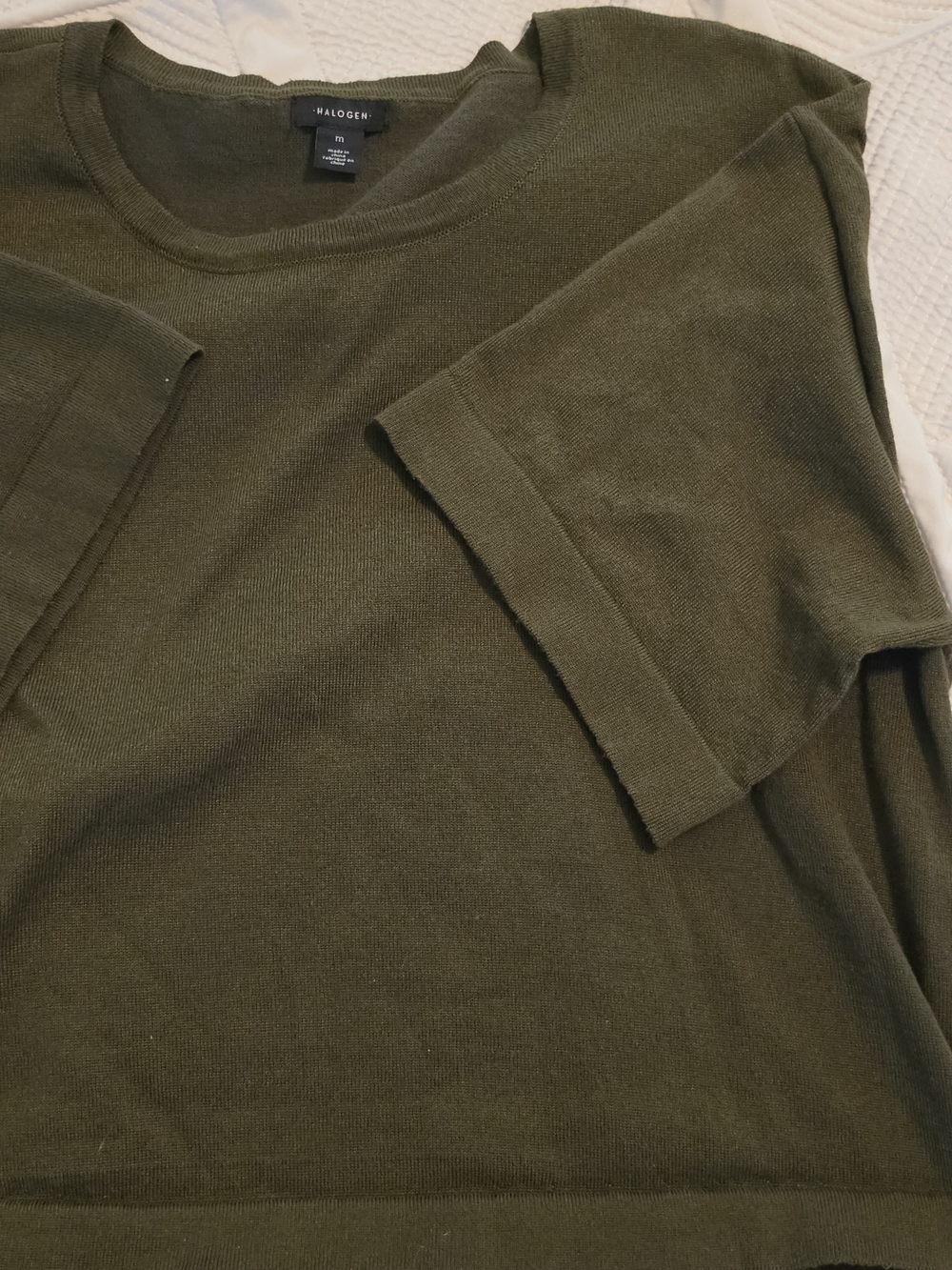 Halogen Olive Green Short Sleeve Sweater